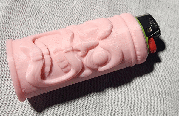 Tiki Bic Lighter Holder Pink